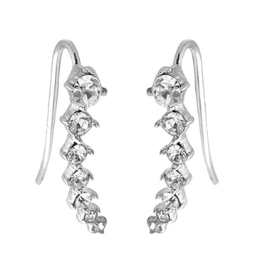 Women Girls a Row 7 Crystal earrings cuff climber Ear Cuffs Hoop Climber Stud Earrings Star Ear Stud Pin Jewelry Accessories