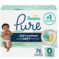 thumbnail image 1 of Pampers Pure Baby Diapers, Size 0 (10 lbs ), 76, Up to 100% Leakproof, Premium Hypoallergenic Soft Diapers, 1 of 24