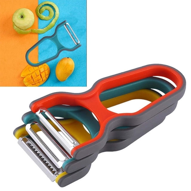 Cqxid Éplucheur à Moins de 5$ 3 Pcs Éplucheur de Fruits et Légumes avec Boîte de Rangement Éplucheur de Pommes de Terre Multifonctionnel en Acier Inoxydable avec Récipient Adapté pour Carottes Pommes de Terre Melons Gadgets de Cuisine