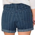 thumbnail image 4 of CEHVOM Femmes Mode Short en Denim à Bretelles Imprimées Poches Décontracté Fermeture Éclair Jeans à Franges Pantalon, 4 of 6