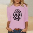 thumbnail image 2 of RKSTN Hauts Grande Taille pour Femmes Oeufs de Pâques Lapin Mignon Imprimé Coupe Ample Hauts Col Rond Manches 3/4 Printemps Été Blouse Douce Hauts, 2 of 4