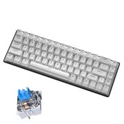 Mistaha 68-Key White Mechanical Keyboard with Blue Switches and 5-Color Lighting