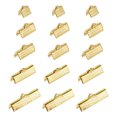 thumbnail image 1 of Unique Bargains 100Pack Ribbon Crimp Clamp Ends, 8/10/13/20/25mm Bookmark Pinch Clasps Golden, 1 of 7
