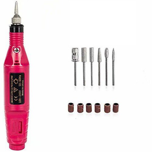 Machine à Ongles Électrique Professionnelle, Trousse de Manucure (15000 Tr/min) Rouge Rosé