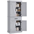 thumbnail image 1 of HOMCOM Armoire de Rangement de Garde-Manger de Cuisine de 72 Pouces de Hauteur avec Portes de Grange et Tiroir, 1 of 10