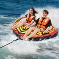 thumbnail image 2 of Costway Towable Tube for Boating 1 or 2 Person Inflatable Boat Tube for Youth & Adult Red, 2 of 10