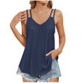 thumbnail image 1 of Yuyuzo Débardeurs pour Femmes Camisole Sans Manches à Illets Décontractée Bretelles Spaghetti Col Rond Cami Été Plage Chemises Fluides, 1 of 7