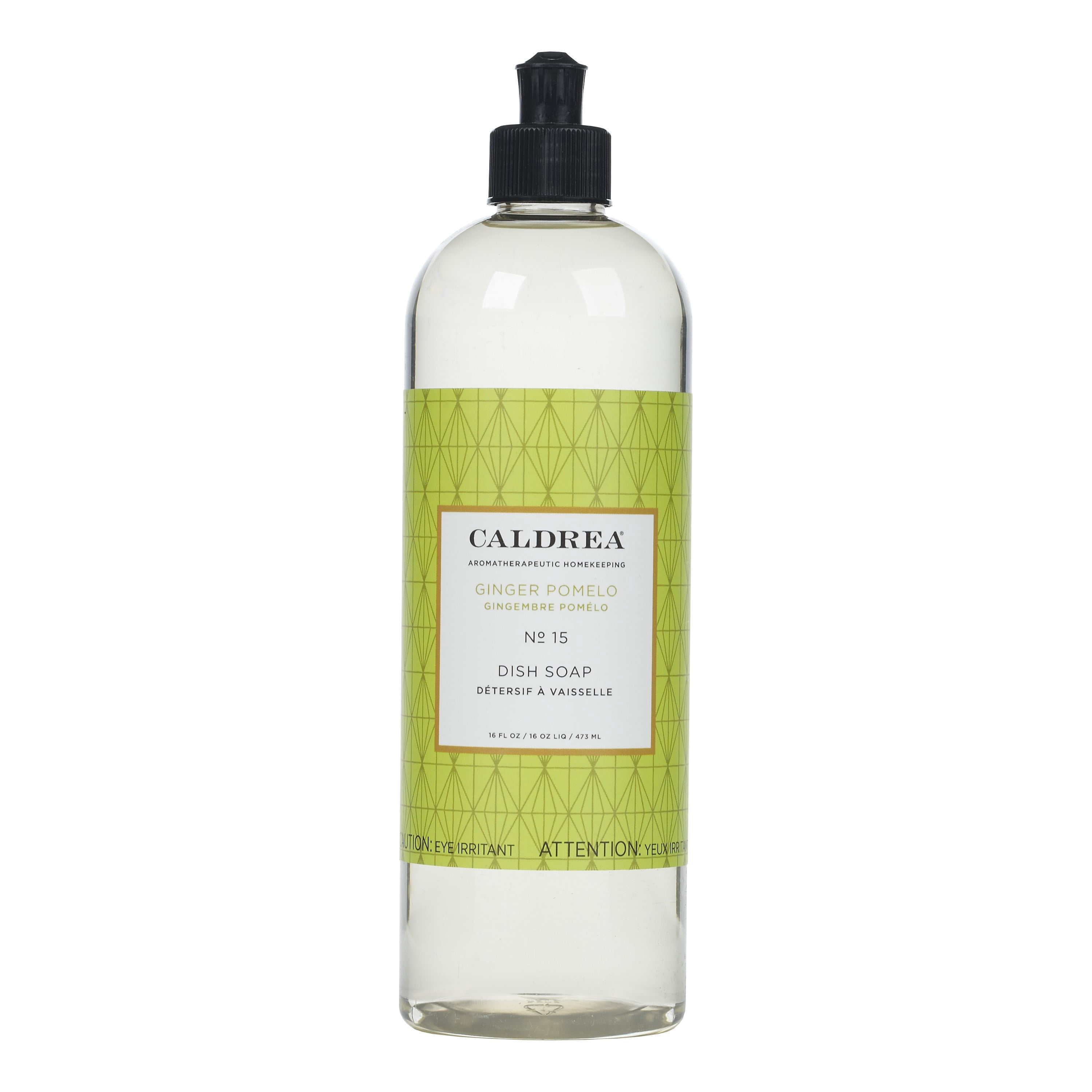 Caldrea Dish Soap, Biodegradable Dishwashing Liquid made with Soap Bark and Aloe Vera, Ginger Pomelo Scent, 16 oz (Packaging May Vary)