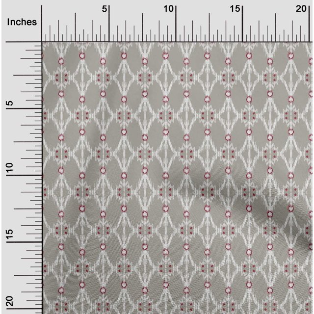 oneOone Silk Tabby Fabric Geometric Ikat Printed Fabric 1 Yard 42 Inch Wide