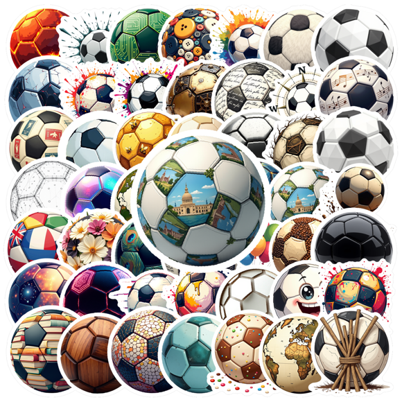 Realistic Soccer Theme Stickers, Waterproof Soccer Theme Sticker for Water Bottle Laptop Phone Cases Planner Skateboard Luggage Helmet Party Favor Decor, Ideal for Adults Teens Teacher Rewards
