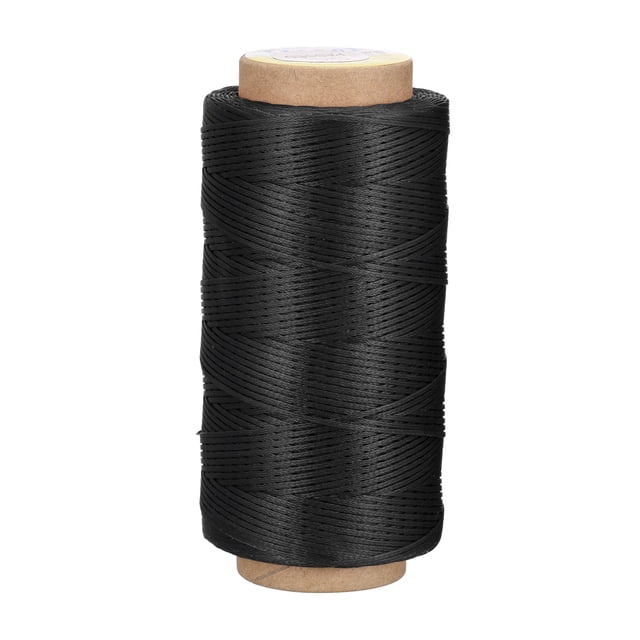 Unique Bargains 186 Yards 210D/1mm Leather Sewing Thread Polyester Waxed Cord, Black