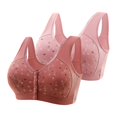 thumbnail image 1 of AherBiu 2pc Plus Size Bras for Seniors Women Front Closure Full Coverage Bralette Comfort High Support Everyday Bras, 1 of 6