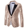 thumbnail image 1 of Vestes et Blazers Beiges pour Hommes, Vêtements d'Extérieur pour Hommes, Travail, Bureau, Formel, Rendez-Vous, Robes de Soirée, Modestes, Rave, Paillettes Scintillantes, Paillettes, Uni, Hiver Automne, Veste à Boutons 2025 L, 1 of 3