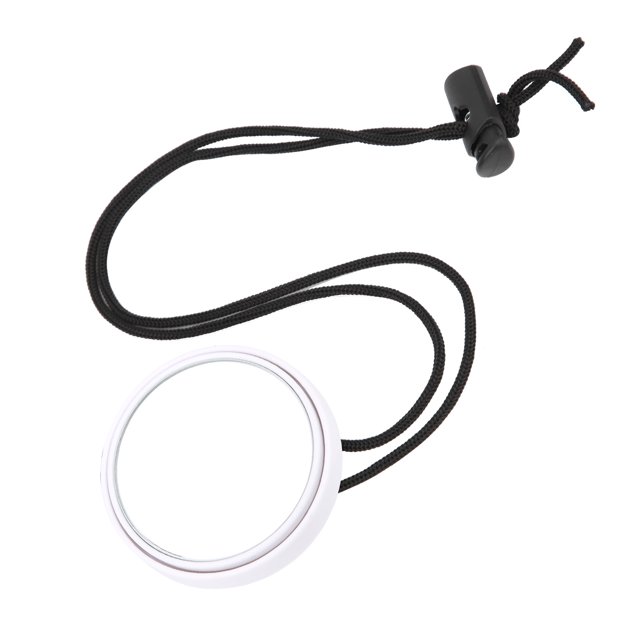 Clear Vision Diving Rearview Mirror, Diving Adjustable Rearview Mirror, with Lanyard Glass Convex Lens for Side Hanging 35cm/13.8In Buckle Lanyard Black,White