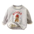 thumbnail image 1 of 2025 Chandails Thermiques pour Filles Hiver Ours Imprimé Chandail à Manches Longues Chaud Base Col Rond Chandails 1-9 Ans Gris, 1 of 7