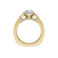 thumbnail image 2 of 0.80 T.C.W Oval Shape Natural Diamond Latest Design Three Stone Wedding Ring for Ladies Solid 14K Yellow Gold Size 8, 2 of 7