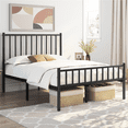 thumbnail image 1 of Yaheetech Metal Platform Bed with Spindle Headboard, Full, Black, 1 of 8