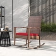 thumbnail image 2 of Outsunny Chaise Berçante d'Extérieur en Rotin PE avec Coussin Rouge Vin, 2 of 10