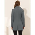thumbnail image 4 of INSPIRE CHIC Women's Elegant Notched Lapel Button Single Breasted Winter Coat Deep Grey L, 4 of 5