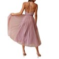 thumbnail image 4 of Gupgi Robe Longue en Tulle pour Femme Couleur Unie à Bretelles Spaghetti Dos Nu Corset Robes Cocktail Robe de Soirée Formelle, 4 of 6