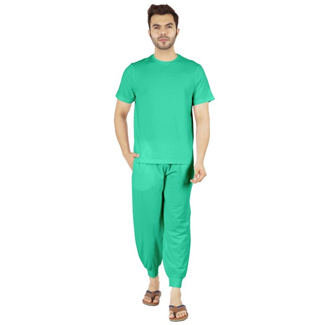 Inkmeso Ensemble de Pyjama Uni pour Hommes, Manches Courtes, Vêtement de Nuit à Col Rond, Ensemble de Pj