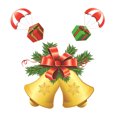thumbnail image 2 of Christmas Static Sticker Fridge Window PVC Decal Home Office Shop Self-adhesive Decoration, Bell, 2 of 8