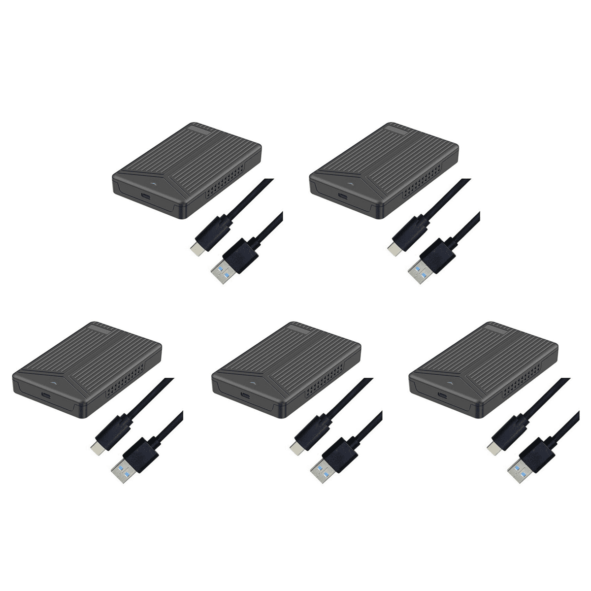 5X USB 3.1 Mobile Hard Disk Box 2.5 Inch Hard Disk Box SSD Enclosure Support 15mm Hard Drive for Computer Notebook