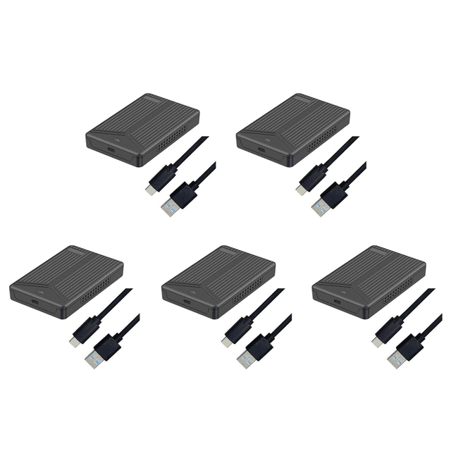 5X USB 3.1 Mobile Hard Disk Box 2.5 Inch Hard Disk Box SSD Enclosure Support 15mm Hard Drive for Computer Notebook