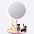 thumbnail image 3 of Mistaha Rechargeable Round Makeup Mirror with L-ED Light Screen Switch Detachable Base Desk Makeup Mirror, 3 of 8