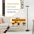 thumbnail image 3 of OUTON Sky LED Torchiere Floor Lamp with Remote Control Super Bright 4 Color Temperature Dimmable Lamp for Living Room, Brown, 3 of 7
