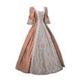 thumbnail image 1 of JGGSPWM Robe Victorienne Renaissance Médiévale pour Femmes Vintage en Dentelle à Coutures Corset de Princesse Robe de Bal Café S, 1 of 4