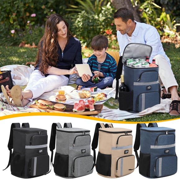 pstuiky Picnic Bag Double Shoulder Ice Pack|30L Large Capacity|Outdoor Impermeable Lunch Bag|Thickened Aluminum Foil Insulation|Cold Storage Cooler Bag|Backpack for Picnic Hiking Camping Office