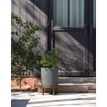 thumbnail image 4 of Veradek Mason Series Raised Demi 12" Plastic-Stone Planter with Stand - 2-Pack Gray/Brown, 4 of 10