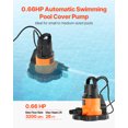 thumbnail image 3 of VEVOR Automatic Pool Cover Pump Submersible Swimming 0.66 HP 3200 GPH 25 ft Cord, 3 of 9