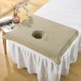 thumbnail image 2 of serony Coton SPA Demi-Table Couverture Salon de Beauté Lit Trou Serviette Kaki, 2 of 7