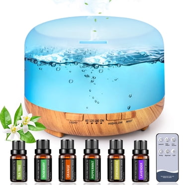 Fimilo 500ml Aroma Diffuser with 6*10ml Essential Oil with Remote Control for Large Room Home Office Car, Aromatherapy Fragrant Oil Air Diffusers for Gift