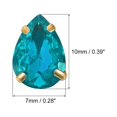 thumbnail image 2 of Unique Bargains 20Pack Teardrop Sew on Rhinestone - 10x7mm Glass Teardrop Crystal Rhinestones in Gold Prong Setting (Lake Blue), 2 of 7