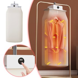 BotaniNest Séchoir portable Séchage rapide silencieux Mini sécheuse compact minuterie réglable pliable pour l'appartement RV Hôtel Dorm Voyage