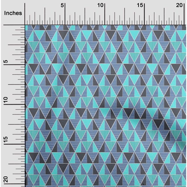 oneOone Cotton Poplin Fabric Triangle Geometric Print Sewing Fabric BTY 56 Inch Wide