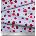 thumbnail image 2 of Soimoi Cotton Voile Fabric Raspberry,Strawberry & Cherry Fruits Print Sewing Fabric Yard 42 Inch Wide, 2 of 3