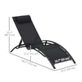 thumbnail image 3 of Outsunny Patio Reclining Lounge Chair with Adjustable Backrest, Black, 3 of 10