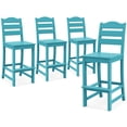 thumbnail image 1 of Costway Outdoor 4pcs HDPE Bar Stool Patio Tall Chair Backrest Footrest All Weather Navy, 1 of 9