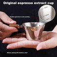 thumbnail image 4 of Espresso Cups with Wooden Handle - 90 mL - Double Spout Coffee Cup with Bowl - V-shaped Mouth - Stainless Steel Espresso Glasses - For Coffee, Milk, Juice, 4 of 5