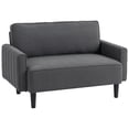 thumbnail image 1 of HOMCOM Loveseat, Linen Fabric Upholstered 2 Seater Sofa Couch, Dark Grey, 1 of 10