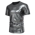 thumbnail image 1 of LUOGENLI T-shirts pour Homme pour Hommes Mode Masculine Tendance Fête Scène Brillant à Manches Courtes Col Rond T-Shirt pour Homme T-shirts pour Hommes T-shirts Graphiques Fête de la Saint-Patrick Gris m, 1 of 5