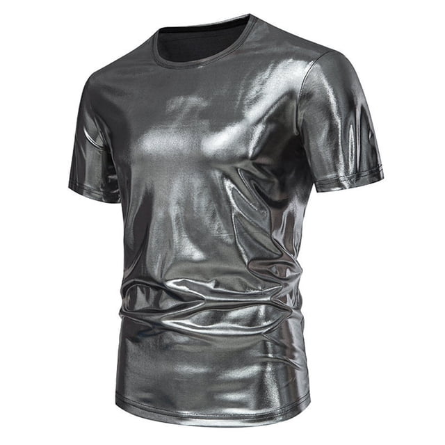 LUOGENLI T-shirts pour Homme pour Hommes Mode Masculine Tendance Fête Scène Brillant à Manches Courtes Col Rond T-Shirt pour Homme T-shirts pour Hommes T-shirts Graphiques Fête de la Saint-Patrick Gris m
