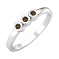 thumbnail image 2 of Tiny Round Shape Smoky Quartz Stackable Women Ring 925 Sterling Silver Delicate Jewelry, 2 of 3