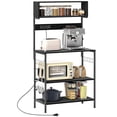 thumbnail image 1 of HOMCOM Baker's Rack with Power Outlet, USB Charger, Microwave Stand, Black, 1 of 10
