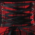 thumbnail image 3 of Fridja Womens Lace-up Short-sleeved Irregular Hem Plaid Stitching Dress, 3 of 5