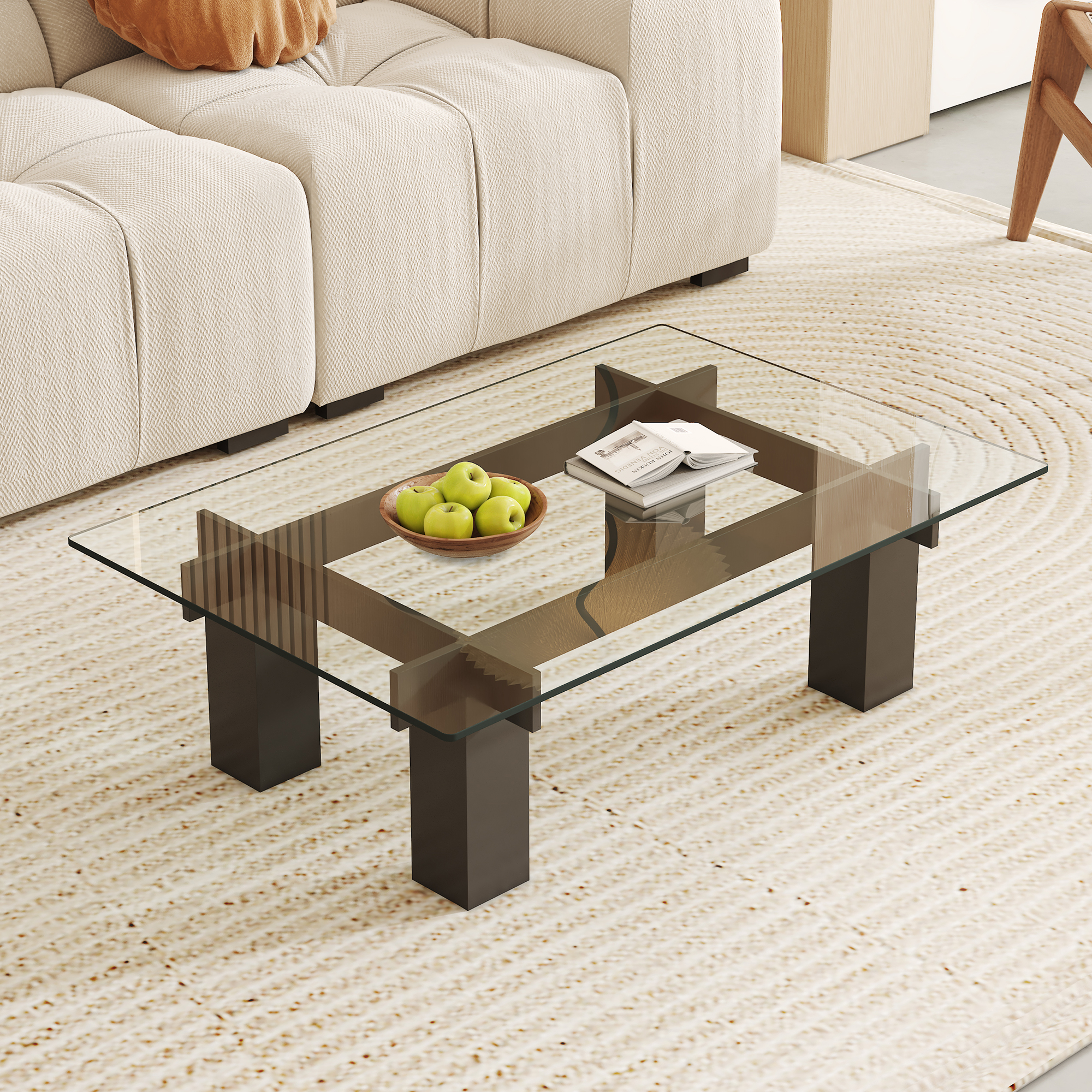 Noble House Table basculante rectangulaire en verre trempé de 24x36", uniquement le plan de travail, transparent résistant à la chaleur pour cuisine ou restaurant, transparent